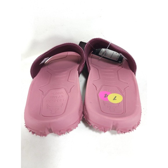 Under Armour Project Rock 2.0 Slides Fat Tire 3025237-500 Maroon (Mens Size 14) - Picture 3 of 6